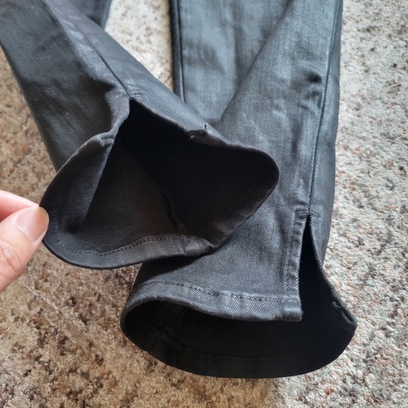 Frame Jet‎ Set Skinny Crop Noir Coated Stretch High Rise Ankle Jeans 31 - Picture 6 of 12